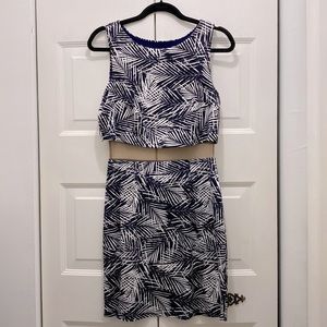 Crop top illusion dress